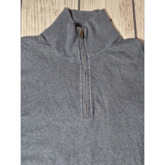 Banana Republic Pima Cotton & Cashmere 1/4 Zip Sweater, Gray, Men’s Size Medium - Picture 4 of 9